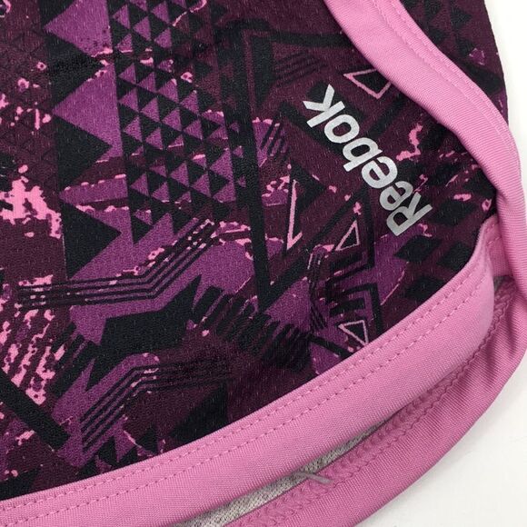 Reebok Speedwalk Running Shorts Purple lavender graphic print women’s size Small - Picture 3 of 11